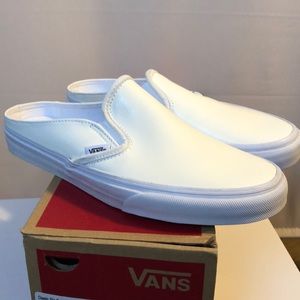 NWOT White Slip on Vans. Size Women 9.5 or Men 8.